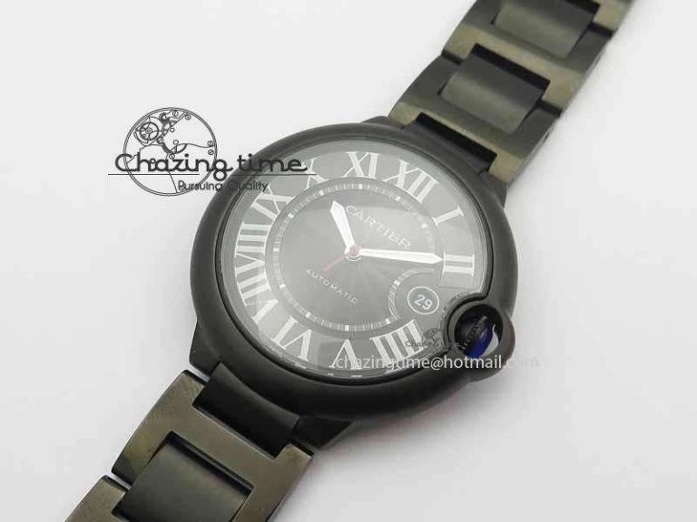 Ballon Bleu 42mm DLC JF Best Edition Black Dial On DLC Bracelet Miyota9015