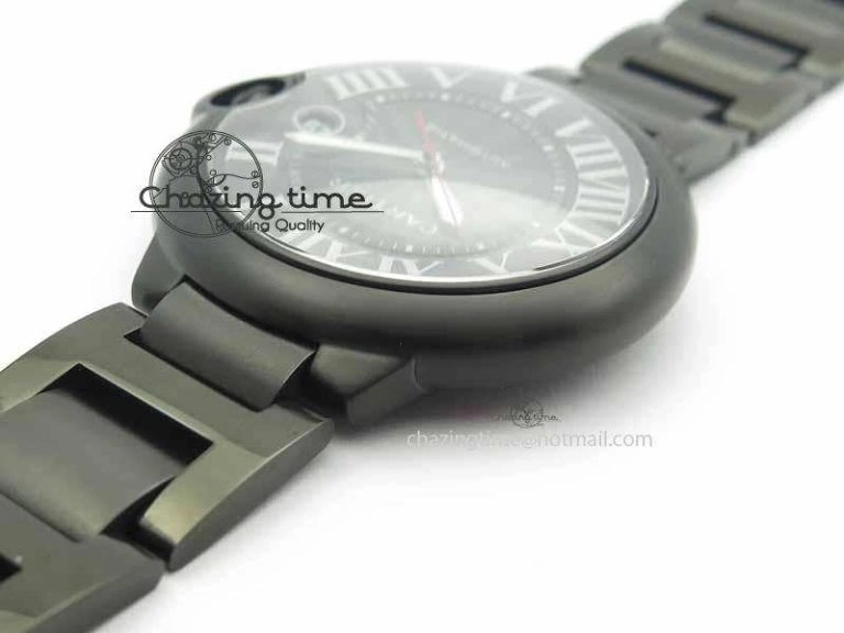 Ballon Bleu 42mm DLC JF Best Edition Black Dial On DLC Bracelet Miyota9015