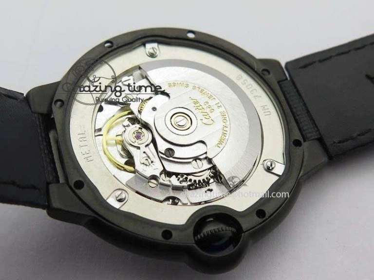 Ballon Bleu 42mm DLC V6F Best Edition Black Dial On Black Nylon Strap A2824