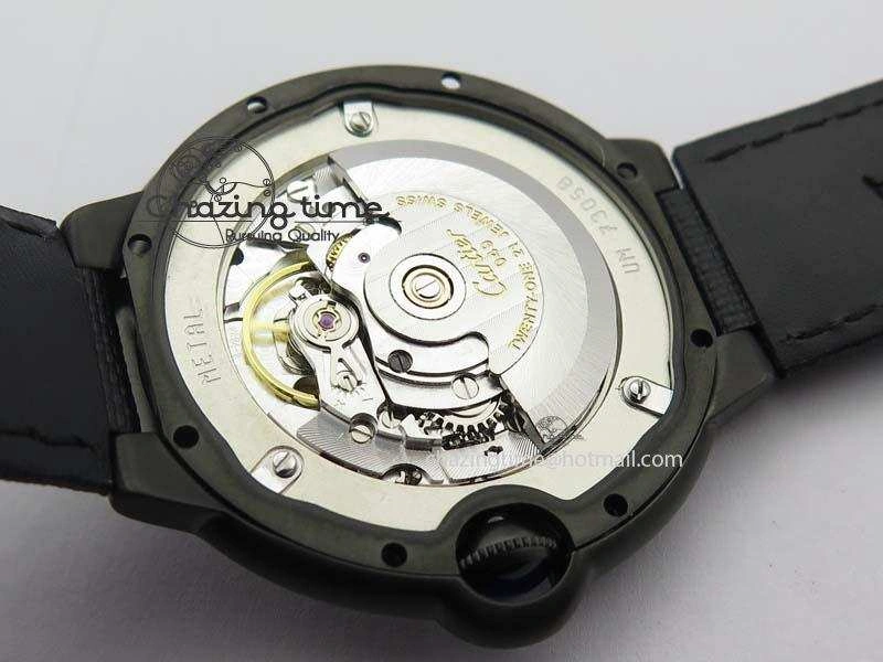 Ballon Bleu 42mm DLC V6F Best Edition Black Dial On Black Nylon Strap A2824