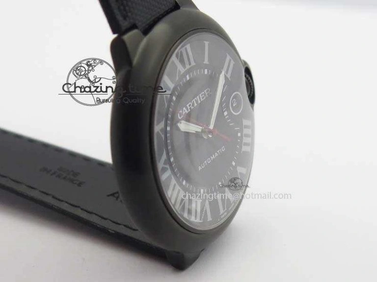Ballon Bleu 42mm DLC V6F Best Edition Black Dial On Black Nylon Strap A2824