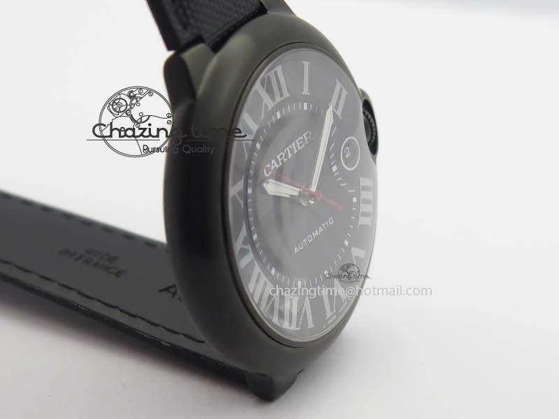 Ballon Bleu 42mm DLC V6F Best Edition Black Dial On Black Nylon Strap A2824
