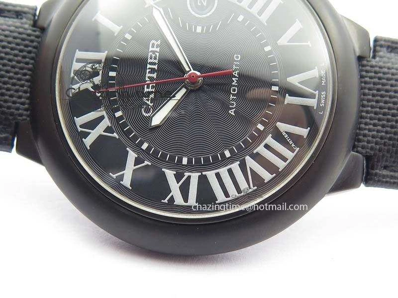 Ballon Bleu 42mm DLC V6F Best Edition Black Dial On Black Nylon Strap A2824