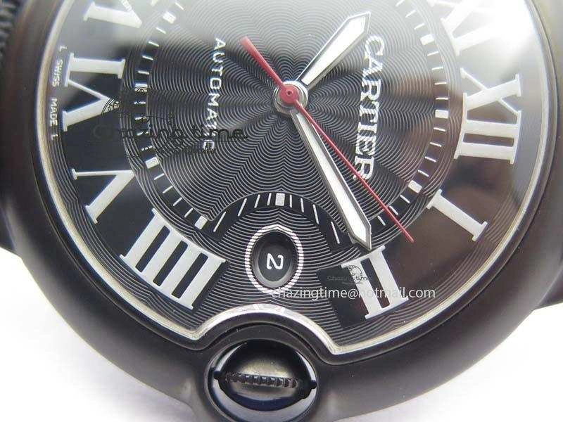 Ballon Bleu 42mm DLC V6F Best Edition Black Dial On Black Nylon Strap A2824