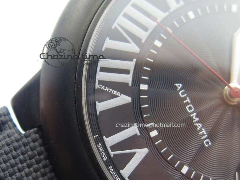 Ballon Bleu 42mm DLC V6F Best Edition Black Dial On Black Nylon Strap A2824
