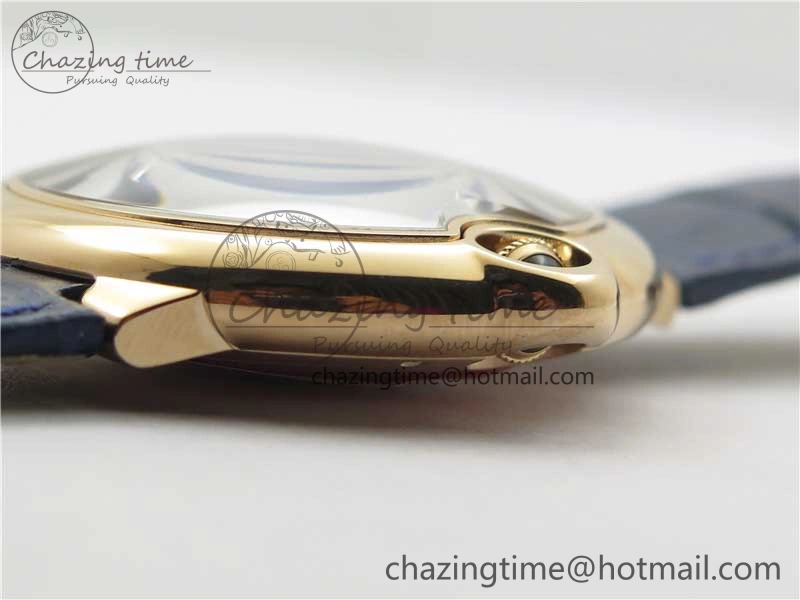 Ballon Bleu 42mm RG V6F 1:1 Best Edition Blue Texture Dial on Blue Leather Strap A2824