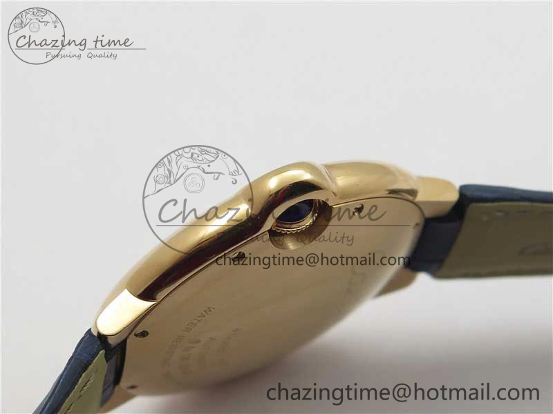 Ballon Bleu 42mm RG V6F 1:1 Best Edition Blue Texture Dial on Blue Leather Strap A2824