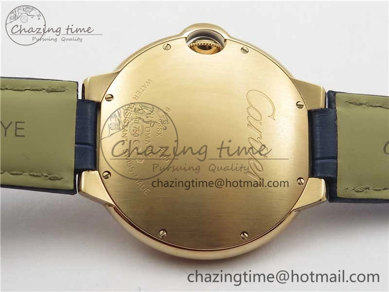 Ballon Bleu 42mm RG V6F 1:1 Best Edition Blue Texture Dial on Blue Leather Strap A2824