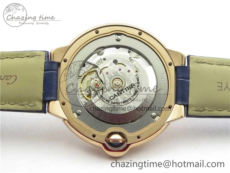 Ballon Bleu 42mm RG V6F 1:1 Best Edition Blue Texture Dial on Blue Leather Strap A2824