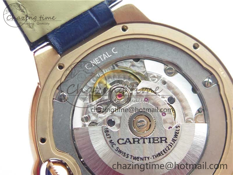 Ballon Bleu 42mm RG V6F 1:1 Best Edition Blue Texture Dial on Blue Leather Strap A2824