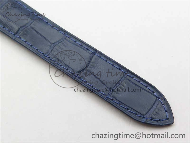 Ballon Bleu 42mm RG V6F 1:1 Best Edition Blue Texture Dial on Blue Leather Strap A2824