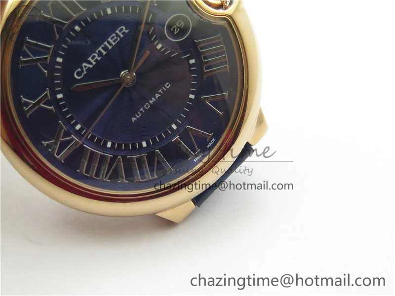 Ballon Bleu 42mm RG V6F 1:1 Best Edition Blue Texture Dial on Blue Leather Strap A2824
