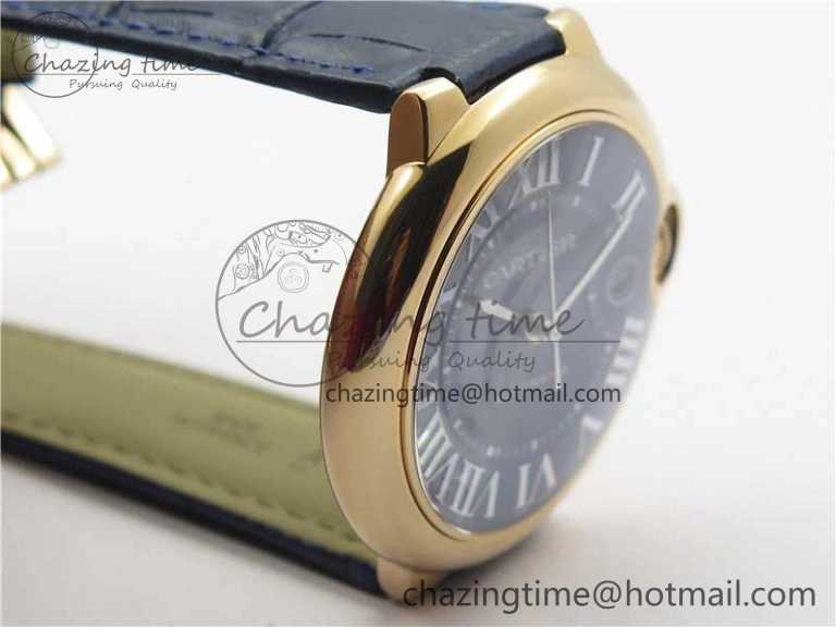Ballon Bleu 42mm RG V6F 1:1 Best Edition Blue Texture Dial on Blue Leather Strap A2824