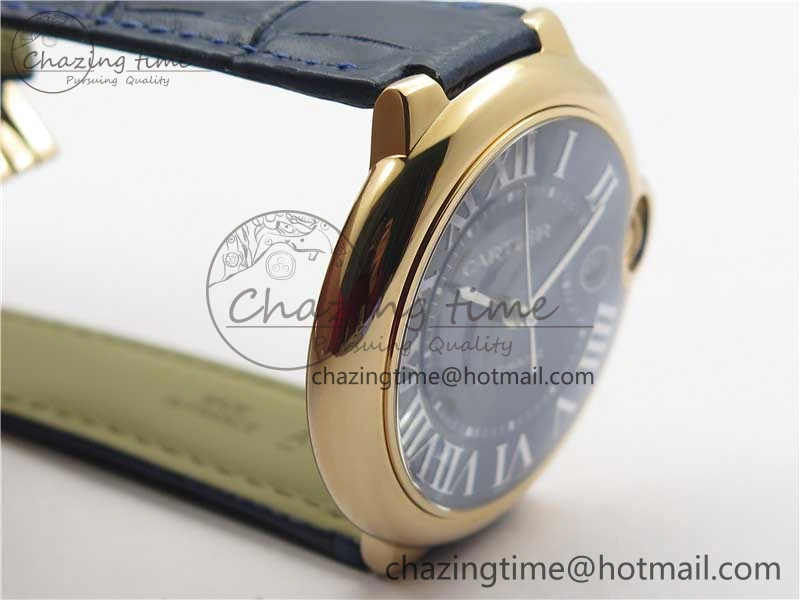 Ballon Bleu 42mm RG V6F 1:1 Best Edition Blue Texture Dial on Blue Leather Strap A2824