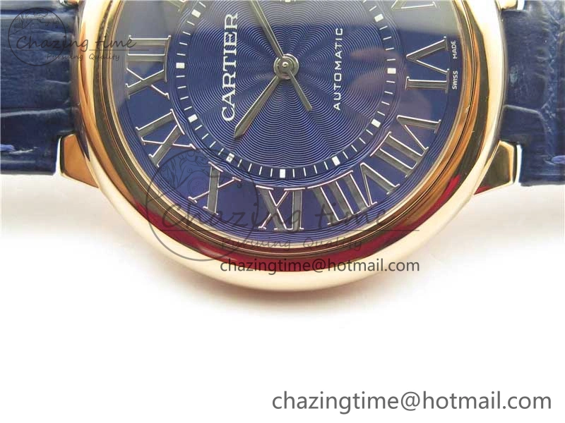 Ballon Bleu 42mm RG V6F 1:1 Best Edition Blue Texture Dial on Blue Leather Strap A2824