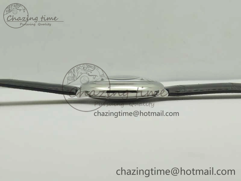 Ballon Bleu 42mm SS AF 1:1 Best Edition Black Texture Dial on Black Crocodile Strap A2892