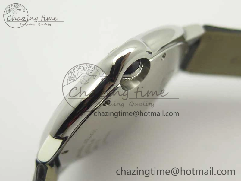 Ballon Bleu 42mm SS AF 1:1 Best Edition Black Texture Dial on Black Crocodile Strap A2892