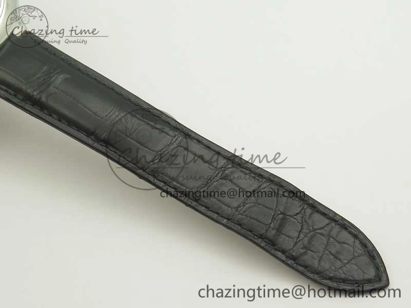 Ballon Bleu 42mm SS AF 1:1 Best Edition Black Texture Dial on Black Crocodile Strap A2892
