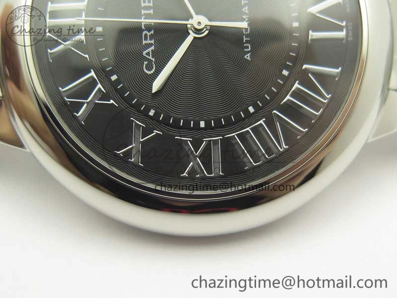 Ballon Bleu 42mm SS AF 1:1 Best Edition Black Texture Dial on SS Bracelet A2892
