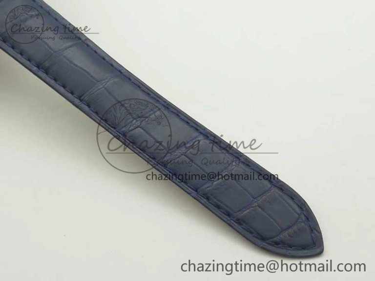 Ballon Bleu 42mm SS AF 1:1 Best Edition Blue Texture Dial on Blue Crocodile Strap A2892