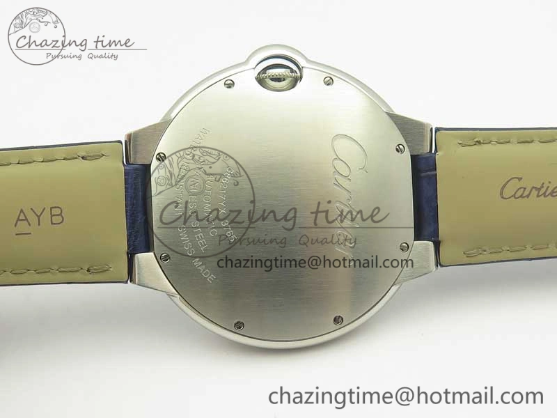 Ballon Bleu 42mm SS AF 1:1 Best Edition Blue Texture Dial on Blue Crocodile Strap A2892