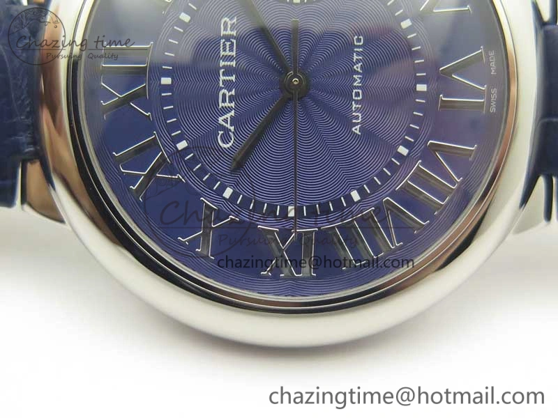 Ballon Bleu 42mm SS AF 1:1 Best Edition Blue Texture Dial on Blue Crocodile Strap A2892