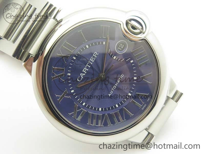Ballon Bleu 42mm SS AF 1:1 Best Edition Blue Texture Dial on SS Bracelet A2892