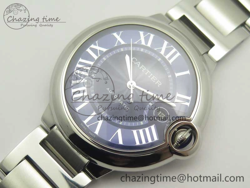 Ballon Bleu 42mm SS AF 1:1 Best Edition Blue Texture Dial on SS Bracelet A2892