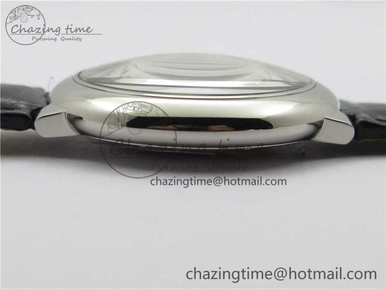 Ballon Bleu 42mm SS AF 1:1 Best Edition White Texture Dial on Black Croco Strap A2824