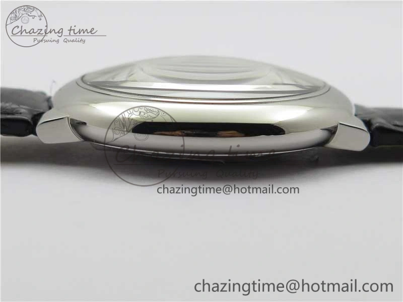 Ballon Bleu 42mm SS AF 1:1 Best Edition White Texture Dial on Black Croco Strap A2824
