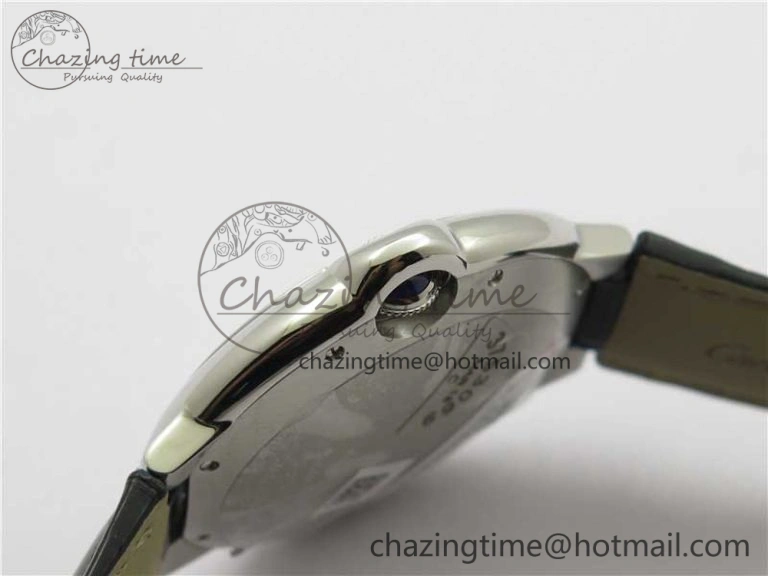 Ballon Bleu 42mm SS AF 1:1 Best Edition White Texture Dial on Black Croco Strap A2824
