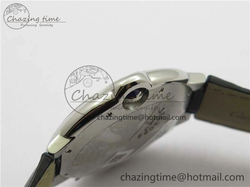 Ballon Bleu 42mm SS AF 1:1 Best Edition White Texture Dial on Black Croco Strap A2824