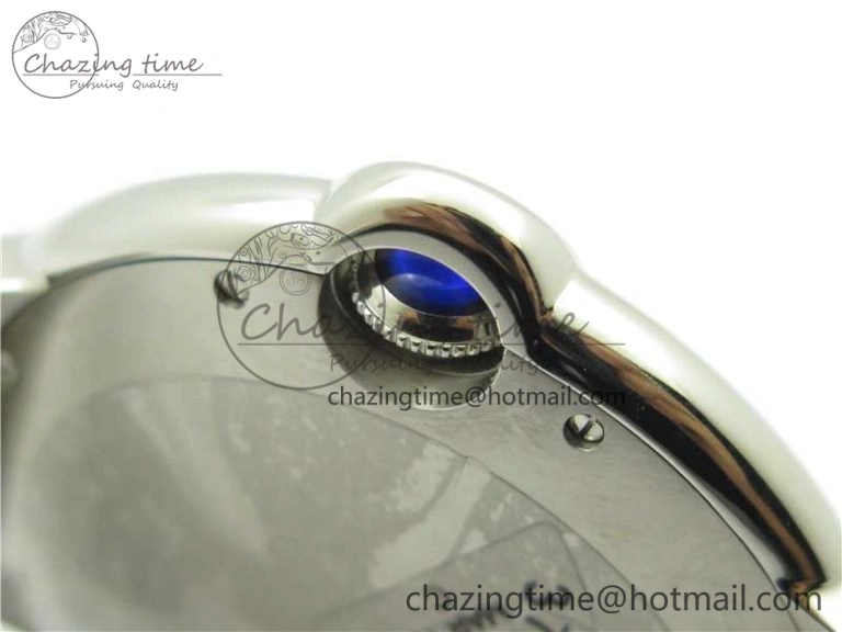 Ballon Bleu 42mm SS AF 1:1 Best Edition White Texture Dial on Black Croco Strap A2824