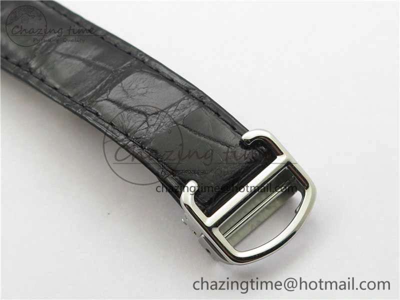 Ballon Bleu 42mm SS AF 1:1 Best Edition White Texture Dial on Black Croco Strap A2824