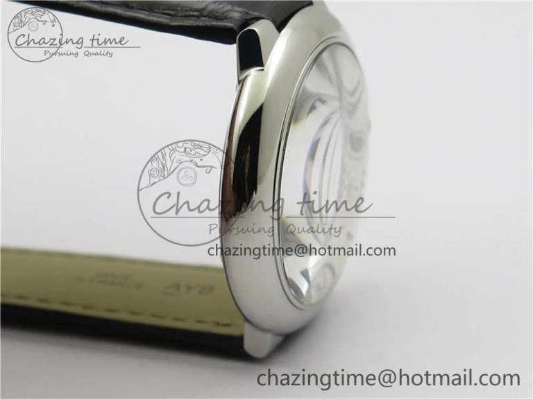 Ballon Bleu 42mm SS AF 1:1 Best Edition White Texture Dial on Black Croco Strap A2824