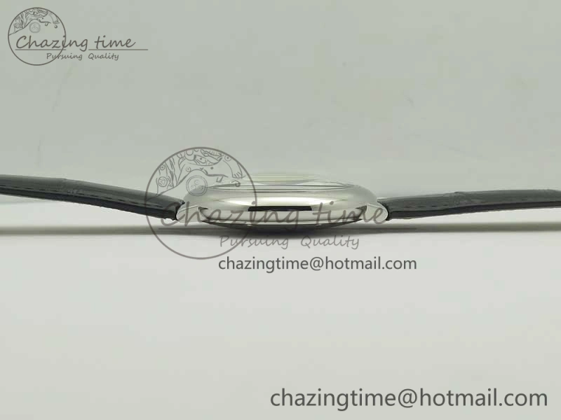 Ballon Bleu 42mm SS AF 1:1 Best Edition White Texture Dial on Black Crocodile Strap A2892