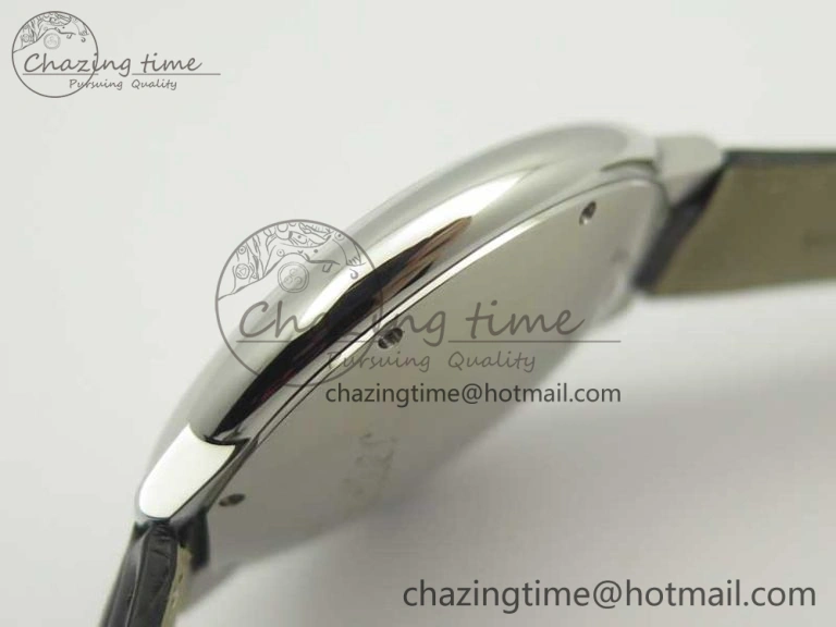 Ballon Bleu 42mm SS AF 1:1 Best Edition White Texture Dial on Black Crocodile Strap A2892