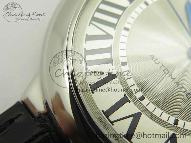 Ballon Bleu 42mm SS AF 1:1 Best Edition White Texture Dial on Black Crocodile Strap A2892