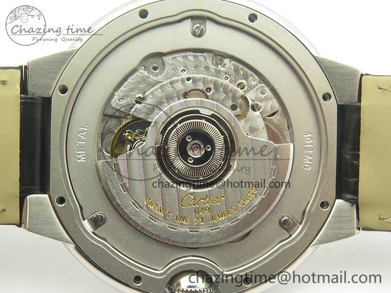 Ballon Bleu 42mm SS AF 1:1 Best Edition White Texture Dial on Black Crocodile Strap A2892