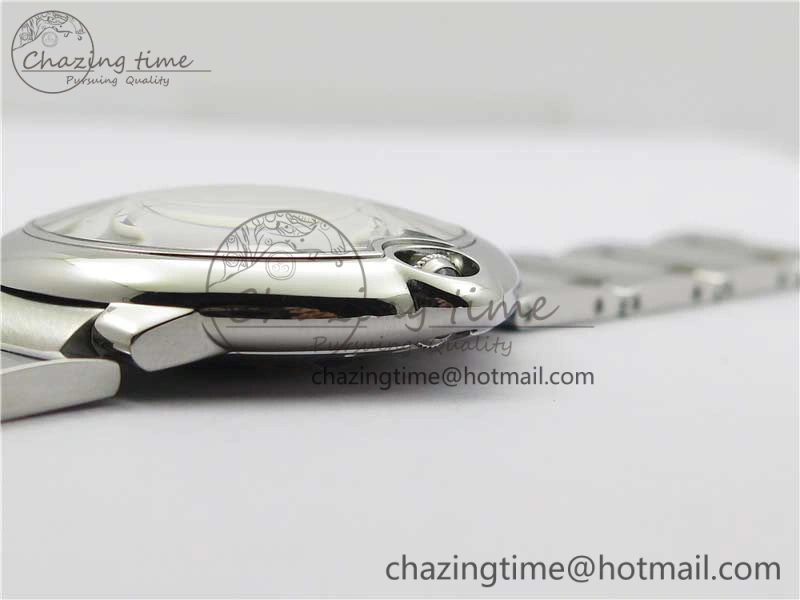 Ballon Bleu 42mm SS AF 1:1 Best Edition White Texture Dial on SS Bracelet A2824