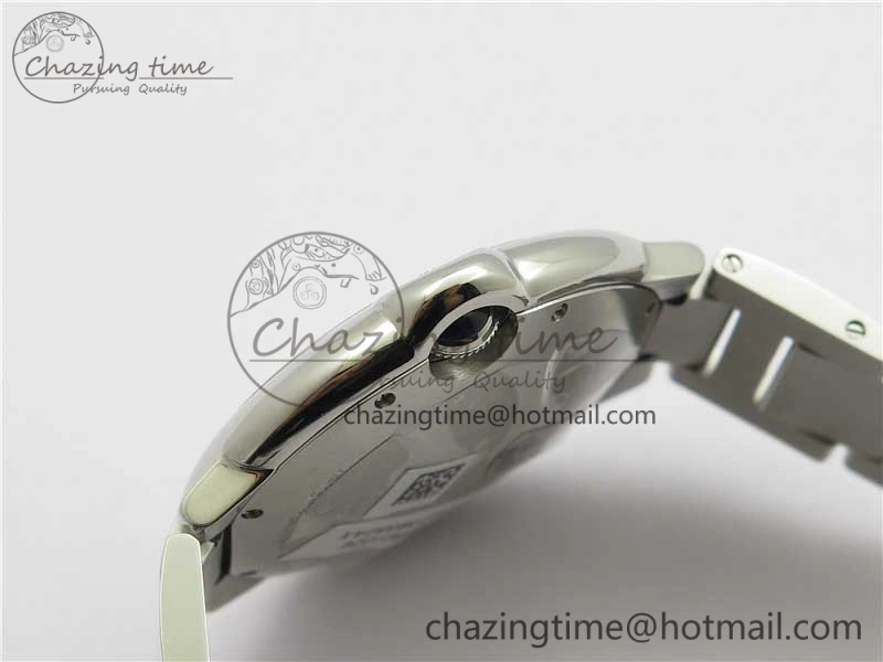 Ballon Bleu 42mm SS AF 1:1 Best Edition White Texture Dial on SS Bracelet A2824