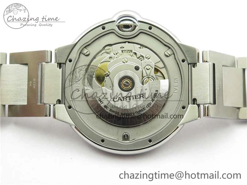 Ballon Bleu 42mm SS AF 1:1 Best Edition White Texture Dial on SS Bracelet A2824