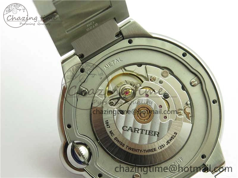 Ballon Bleu 42mm SS AF 1:1 Best Edition White Texture Dial on SS Bracelet A2824