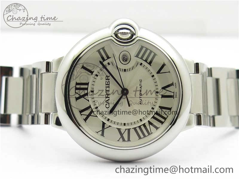 Ballon Bleu 42mm SS AF 1:1 Best Edition White Texture Dial on SS Bracelet A2824