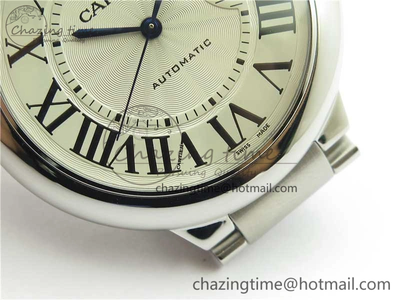 Ballon Bleu 42mm SS AF 1:1 Best Edition White Texture Dial on SS Bracelet A2824