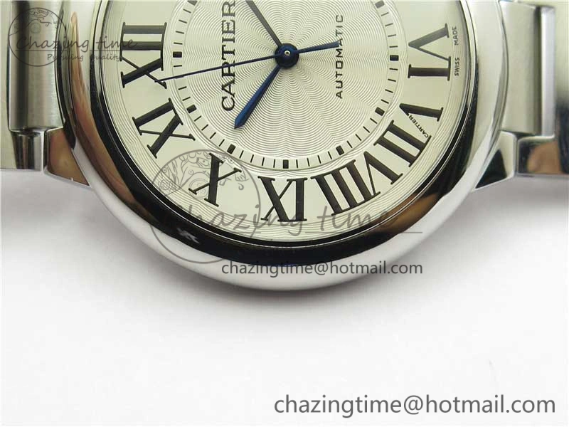 Ballon Bleu 42mm SS AF 1:1 Best Edition White Texture Dial on SS Bracelet A2824