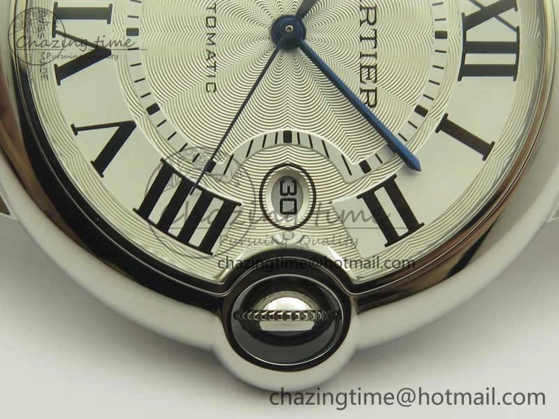 Ballon Bleu 42mm SS AF 1:1 Best Edition White Texture Dial on SS Bracelet A2892