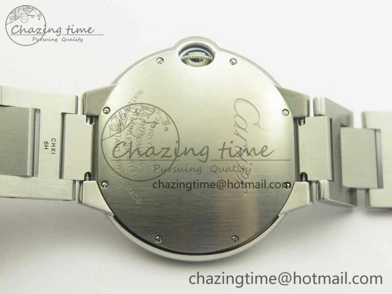 Ballon Bleu 42mm SS AF 1:1 Best Edition White Texture Dial on SS Bracelet A2892