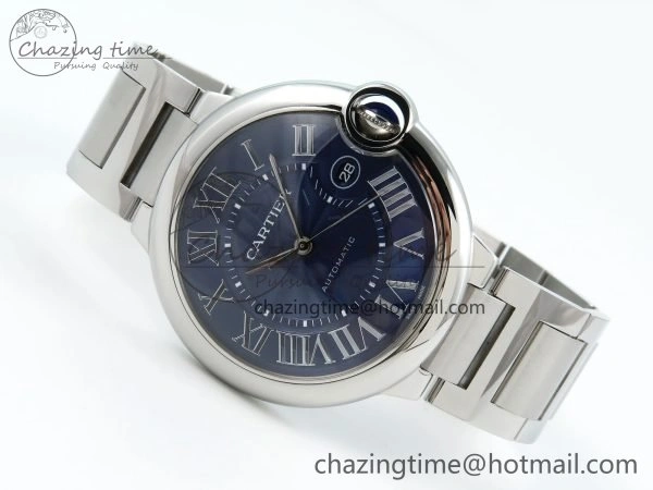 Ballon Bleu 42mm SS CHF 1:1 Best Edition Blue Texture Dial on SS Bracelet A2824