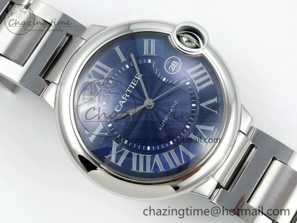 Ballon Bleu 42mm SS CHF 1:1 Best Edition Blue Texture Dial on SS Bracelet A2824